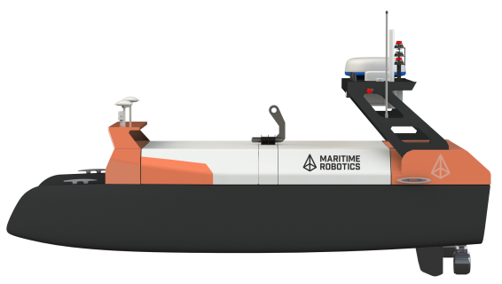 A side view render of the Otter X vessel.